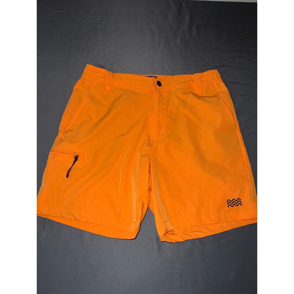 Surf & Swim Co Mens E-Waist Utility Shorts Orange Hybrid Board Shorts Size M